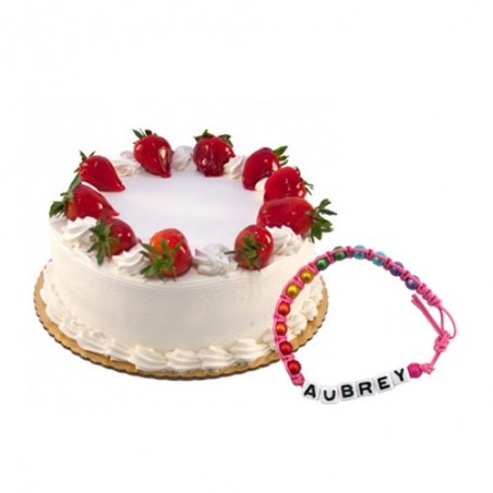 Delicious Strawberry Cake with Friendship Band