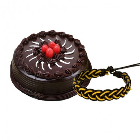 Delicious Chocolate Truffle cake with Friendship Band