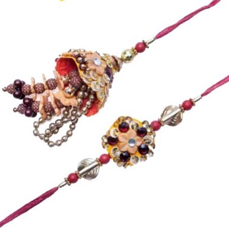 Colorfull Beads Bhaiya Bhabhi Rakhi