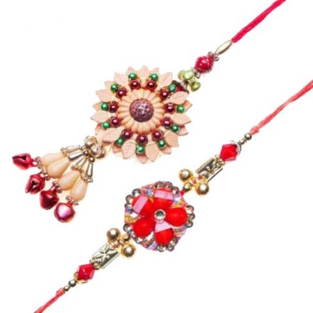 Floral Design Bhaiya Bhabhi Rakhi