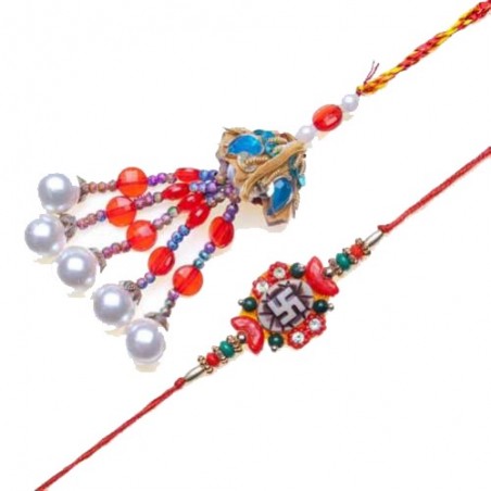 Swastik Pearl Bhaiya Bhabhi Rakhi