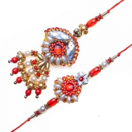 Gold And Pearl Bhaiya Bhabhi Rakhi