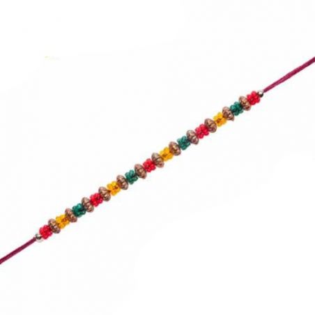 Multicolor Beads Bracelet Rakhi