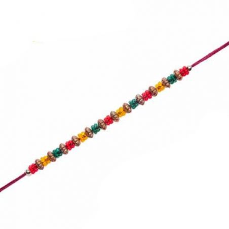 Multicolor Beads Bracelet Rakhi