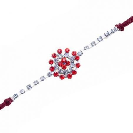 Floral Design American Diamond Rakhi