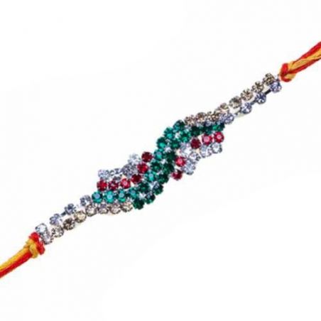 Antique Work American Diamond Rakhi