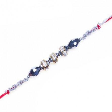 American Diamond With Blue Stone Diamond Rakhi