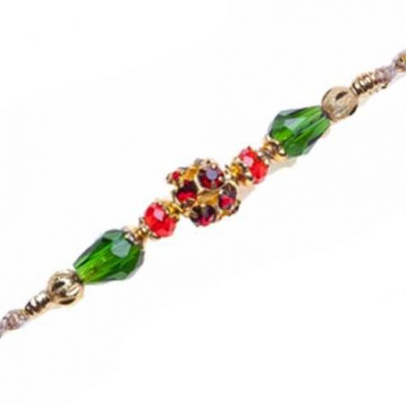 Crystal Beads With American Diamond Rakhi