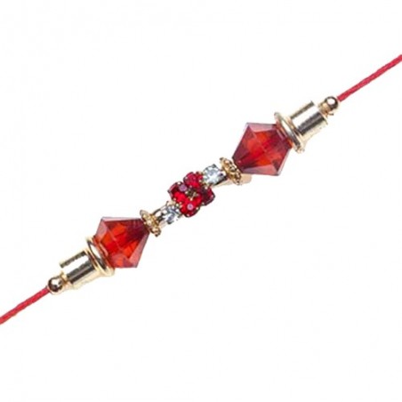 American Diamond Red Stone rakhi