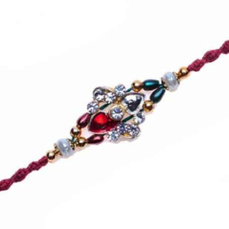 Multicolour Beads, American Diamond Rakhi