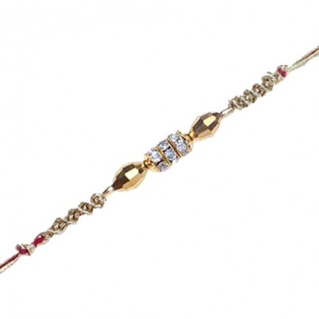 American Diamond Golden Stone rakhi