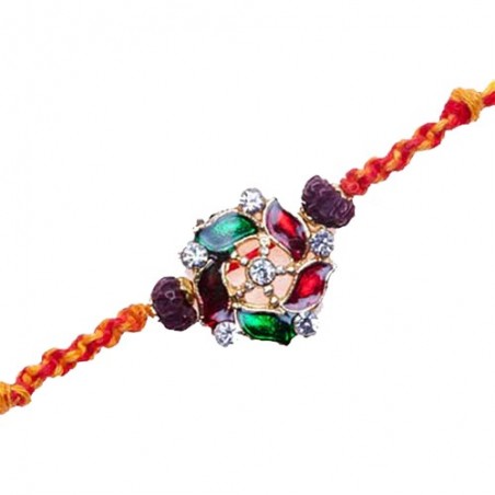 American Diamond Floral Shaped Rakhi