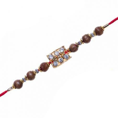 Wooden Beads Jewelled Rakhi