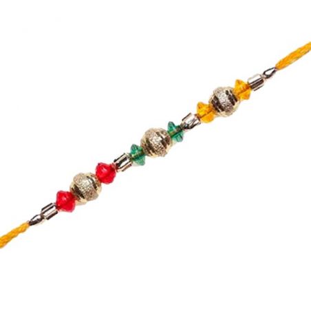 Golden Balls Jewelled Rakhi