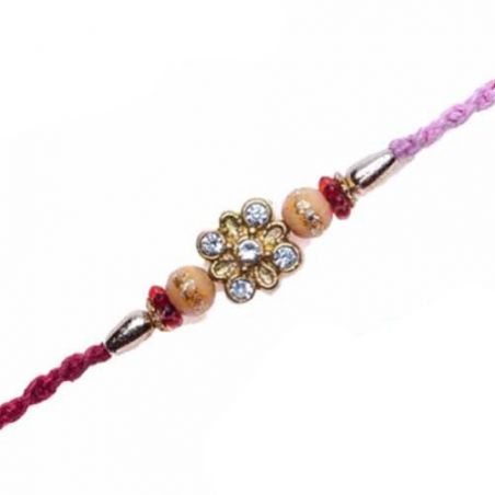 Wooden Beads, Diamond Jewelled Rakhi