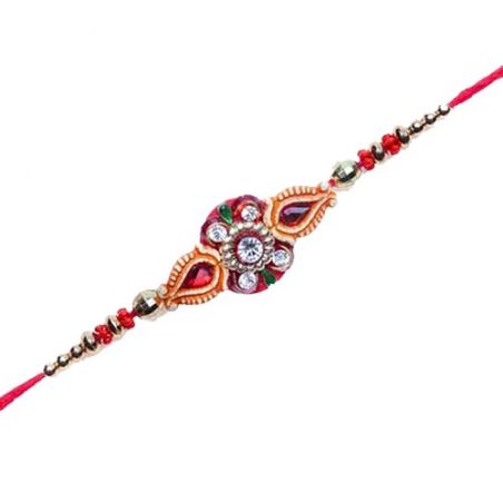 Golden Beads Jewelled Rakhi