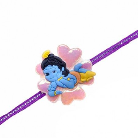 Bal Krishna Flower Design Rakhi