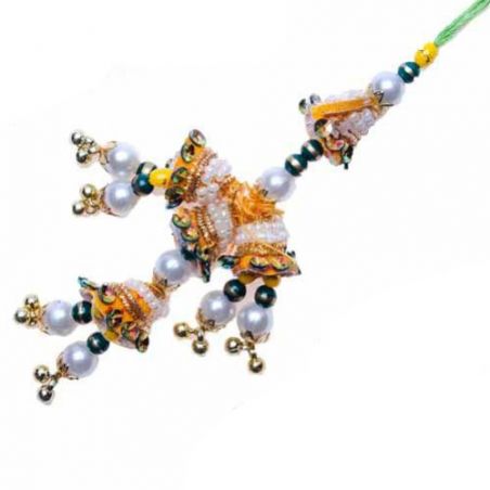 Diamond Shape Colourfull Beads And Crystal Fancy Rakhi