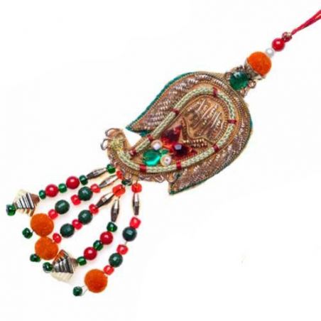Trendy Glass Cut Beads Lumba Rakhi