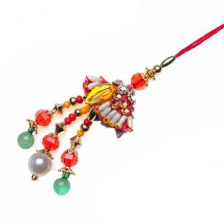 Trendy Glass Cut Beads Lumba Rakhi