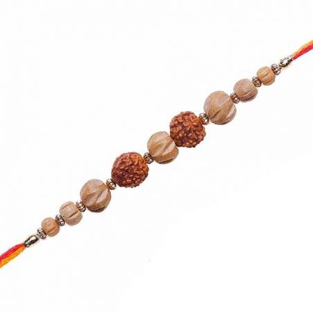 Sandalwood Rudraksh American Diamond Rakhi