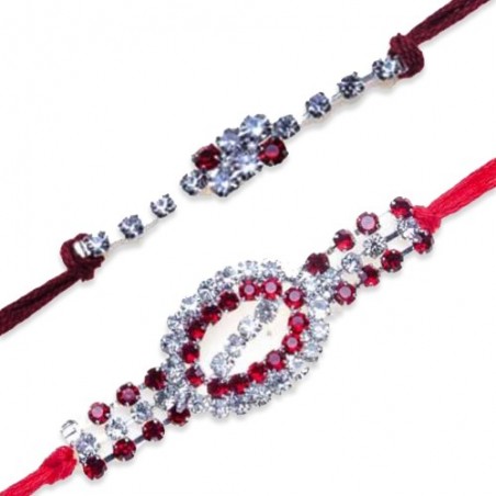 American Diamond Beads Oval Shapen Diamond Rakhi