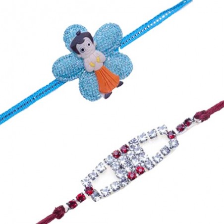 Bal Hanuman & Chota Bheem Kids American Diamond Rakhi