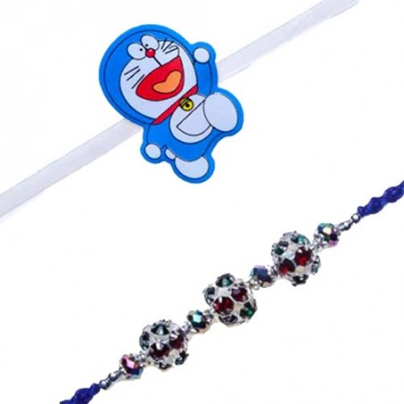 Doraemon Kids Rakhi Colourfull Balls Diamond Rakhi