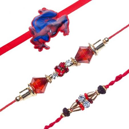 Spiderman Kids Rakhi With Diamond Rakhi