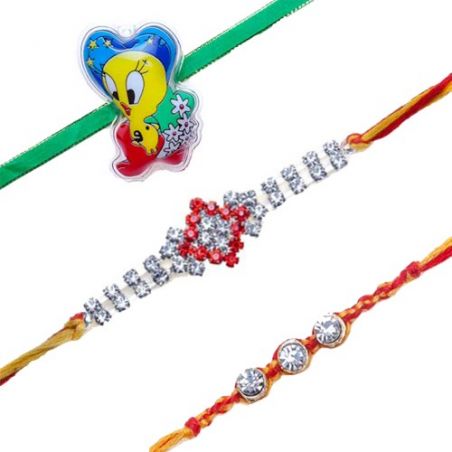 Tweety Kids Crystal American Diamond Rakhi