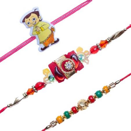 Exclusive ChhotaBheem Kids Colourfull Pearls Jewelled Rakhi