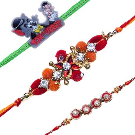 Tom & Jerry Kids Ruby American Diamond Rakhi