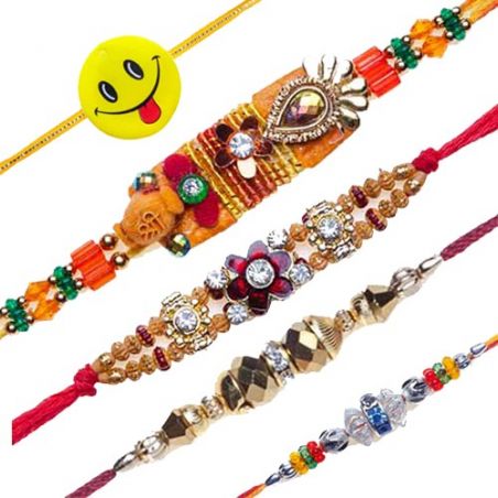 Smiley Kids, MULTICOLOUR BEADS, CRYSTAL ZARDOSHI, Crystal Beads Jewelled Rakhi