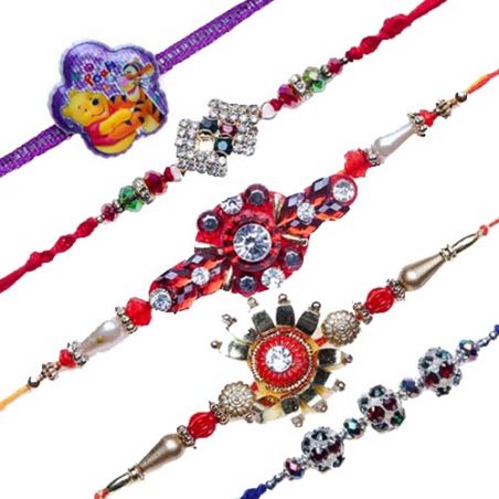 Set Of 5 Rakhi