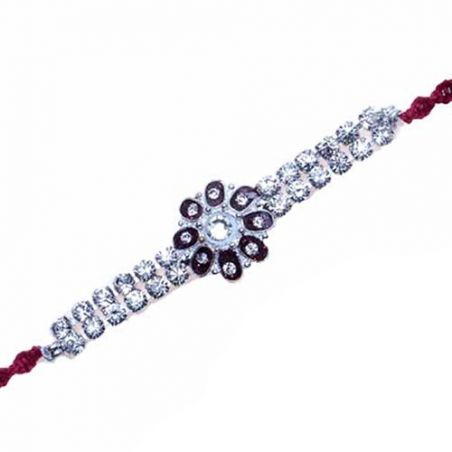 Multicolour American Diamond Bracelet Rakhi