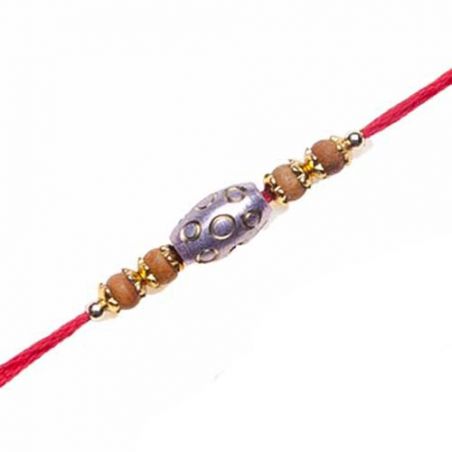 oval shape sandalwood rakhi