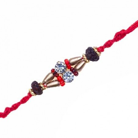 American Diamond Rudraksh Rakhi