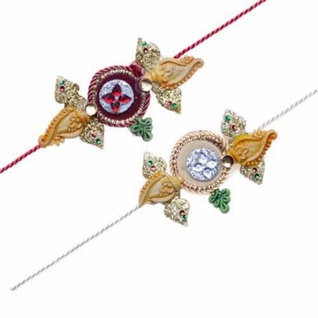 Sandal Wood Diamond rakhi