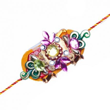 Metal Hoops And Beads Rakhi