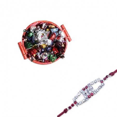 Red Diamond, Ad Diamond Rakhi  With Basket Of Wishes