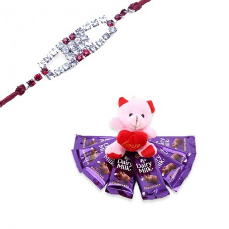 Red Diamond, Ad Diamond Rakhi  With Share Your Feelings