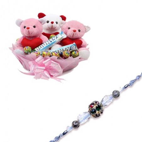 diamond, Beads Bhaiya Bhabhi Rakhi  With All About Love