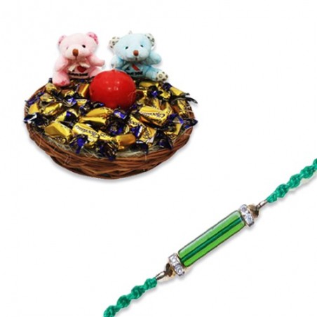 Crystal Pipe With American Diamond Rakhi  With Feel Good With Love