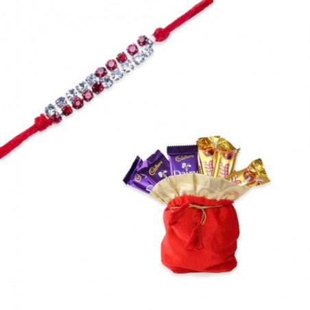 Red Diamond, Ad Diamond Rakhi With Chocolates