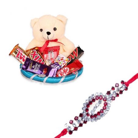 Red Diamond, Ad Diamond Rakhi  With Munchies For You