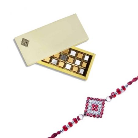 Diamond Shape Rakhi  With Classic Chocolate Pack 24 Pcs