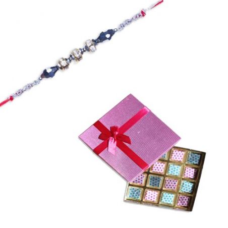 Diamond ball Rakhi With Surprise Chocolate Pack 16 Pcs