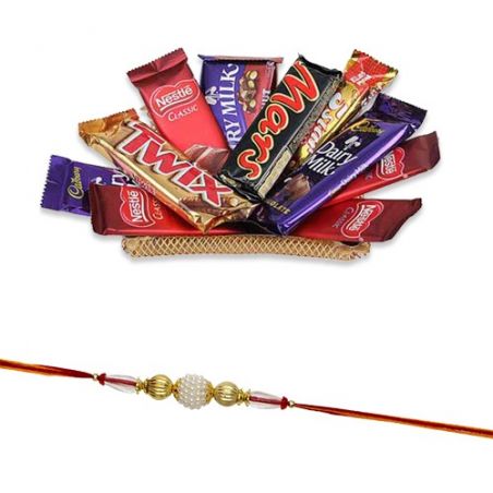 Rakhi With Tray Chocolates