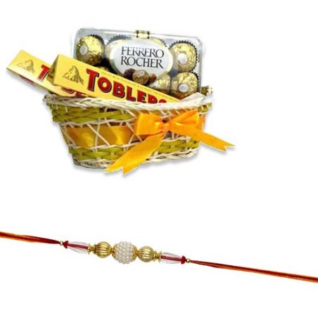 Rakhi With Candy Basket