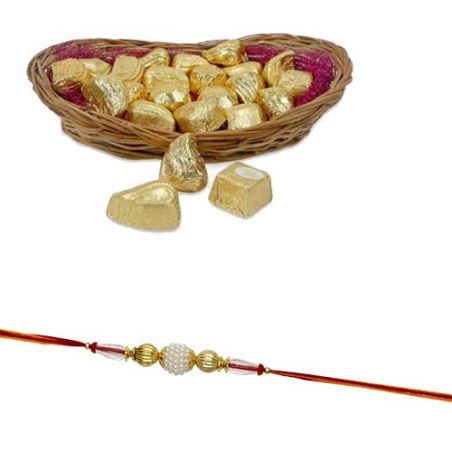 Rakhi With Delectable Chocolates Hamper